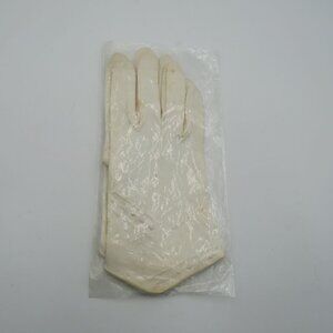Vintage White Formal Gloves Size 7 1/2 V Cuff‎ Embroidered Original Packaging